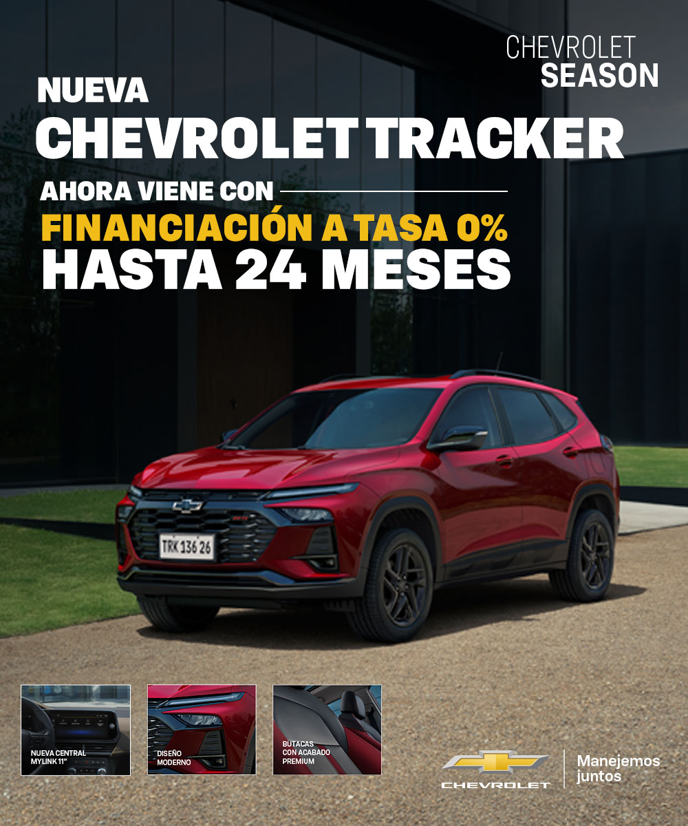 Chevrolet Tracker, SUV versátil con tecnología avanzada.